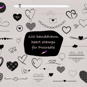 Procreate stamps - hjerter