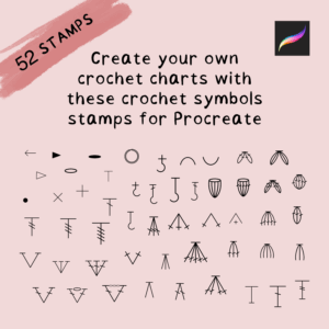Procreate stamps - hækle symboler